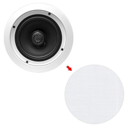 Pyle 20.3-cm (8-in) 2-Way In-Ceiling Flush Mount Speaker System with Transformer - Pair - White