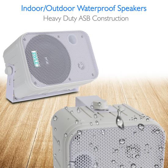 Pyle 6.5-in Indoor / Outdoor 250-watt Waterproof Speakers - Pair - White