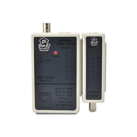 Pyle Home PyleMeters RJ45 and BNC Cable Tester for Continuity and Correct Polarity