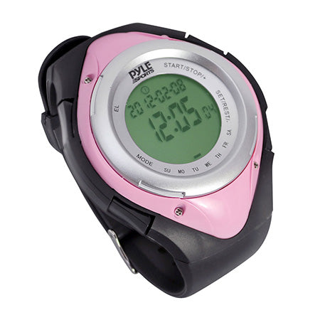 Pyle Heart Rate Monitor Watch with Calorie Counter and Target Zones - Pink