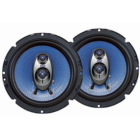 Pyle 6.5-in 360-watts Three-Way Automotive Speakers - Pair - Blue