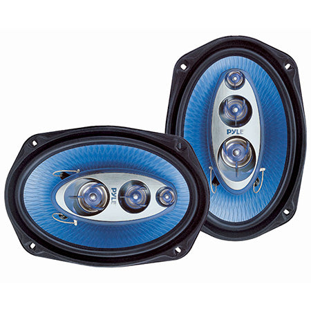 Pyle 6-in x 9-in 400-watts Four-Way Automotive Speakers - Pair - Blue