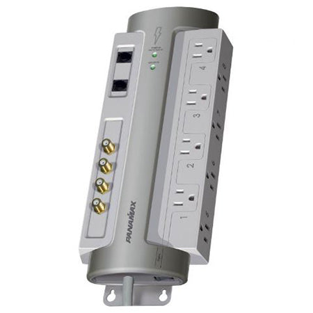 Panamax PowerMax 8 Outlet Surge Protector with Coaxial and Telephone Protection - Grey