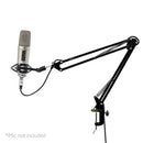 Pyle Suspension Boom Scissor Microphone Stand with Shock Mount Holder - Black