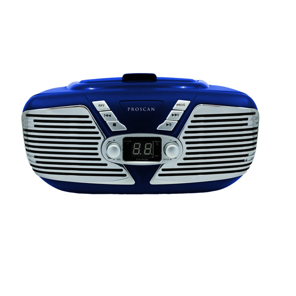 Proscan Portable Retro CD Boombox with AM/FM Radio  - Blue
