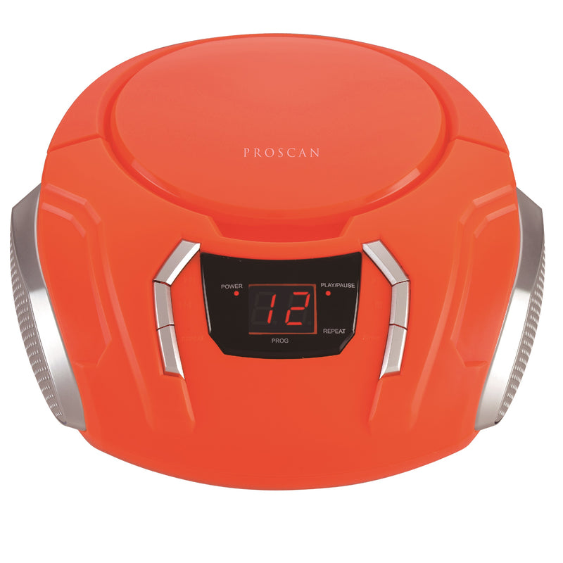 Proscan Portable CD Boombox with AM/FM Radio and AUX - Orange