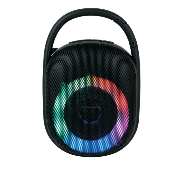 Proscan Bluetooth Light-Up LED Clip Speaker with FM Radio - Black
