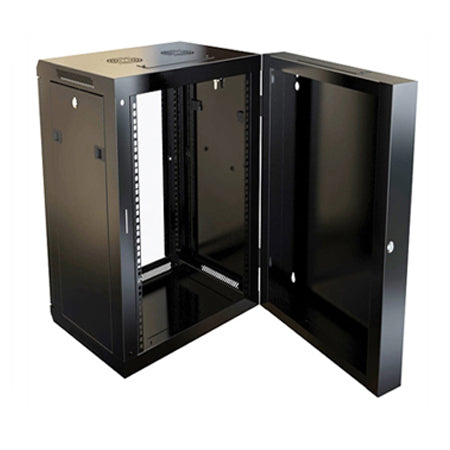 Rack Basics 18U 0.8-meter (35-in) Swing-Out Wall Mount Cabinet - Black