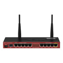 MikroTik 2.4-GHz 802.11b/g/n 128-MB RAM 5-port Gigabit LAN, 5-port Fast Ethernet LAN and 1-port SFP Router - Black