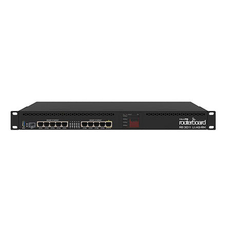MikroTik 10-port Gigabit Ethernet 1-port SFP+ Router - Rackmountable - Black