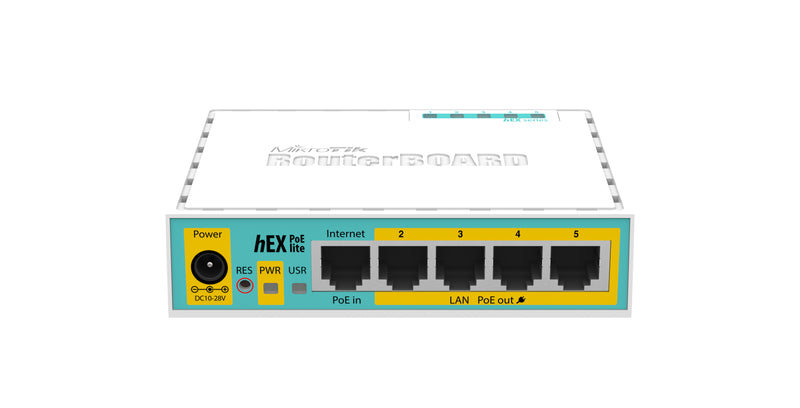 MikroTik hEX PoE lite 660-MHz 5-port Ethernet with PoE Output for 4-ports Router - White