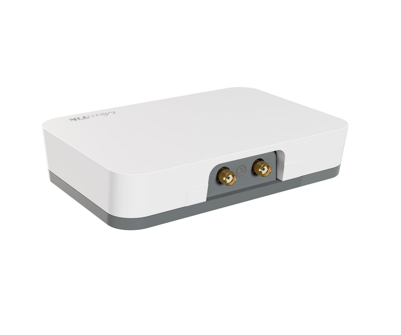 MikroTik KNOT IoT Gateway with 2.4 GHz wireless, Bluetooth, 2x 100 Mbps Ethernet ports w/ PoE-in and PoE-out, Micro-USB - White