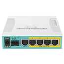 MikroTik hEX 5-port Gigabit Ethernet with PoE for 4-ports Router - White