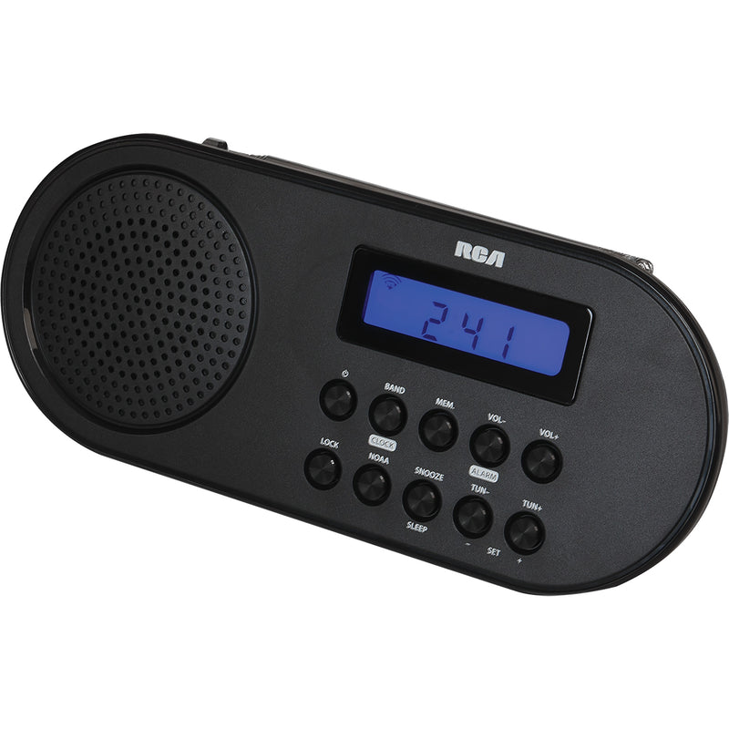 RCA AM/FM Weather Alert Alarm Clock Radio - Black