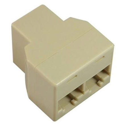RJ45 1 In 2 Out Ethernet Connector Splitter - Single - Neutral