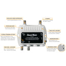 Channel Master Ultra Mini 2-Way 11.5-dB 50-1000-MHz Distribution Amplifier - White