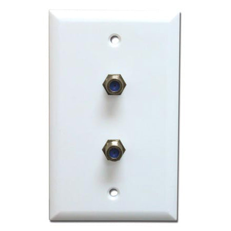 HomeWorx Single Gang Wall Plate with Dual 3.0-GHz F-81 Connector - White