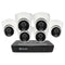 Swann 4K Ultra HD 8-channel 2TB Hard Drive NVR Security System with 6 x 4K PIR Outdoor Warning Light Dome Security Cameras - White