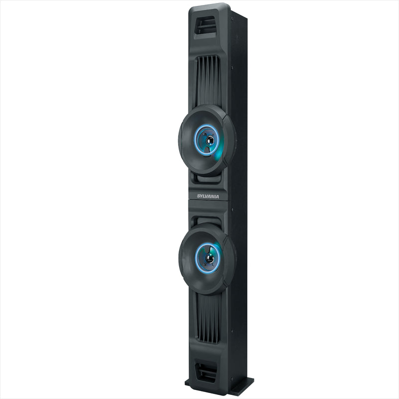 Sylvania Bluetooth LED Light-Up FM Radio Tower Speaker - Black
