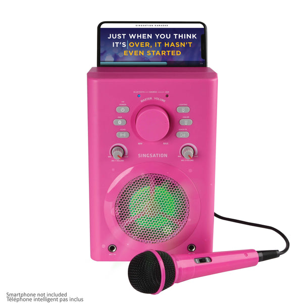 Singsation Classic Portable Bluetooth Karaoke Machine/Speaker with Wired Microphone - Pink