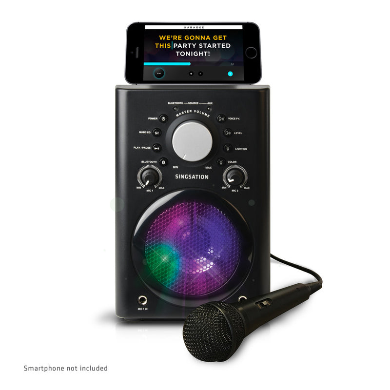 Singsation Classic Portable Bluetooth Karaoke Machine/Speaker with Wired Microphone - Black