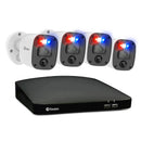 Swann Enforcer™ 4K Ultra HD 8-channel 2TB Hard Drive DVR Security System with 4 x 4K Enforcer Bullet Cameras with Controllable Red and Blue Flashing Lights, Spotlights and Sirens (PRO-4KRQ) - White