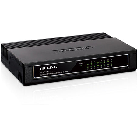 TP-Link 16-port 10/100-Mbps Unmanaged Desktop Network Switch - Black