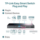 TP-Link 28-port Gigabit Easy Smart Switch with 24-port PoE+ - Grey