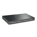 TP-Link JetStream Rack Mountable 48-Port Gigabit and 4-Port 10GE SFP+ L2+ Managed Switch with 48-Port PoE+ - Black