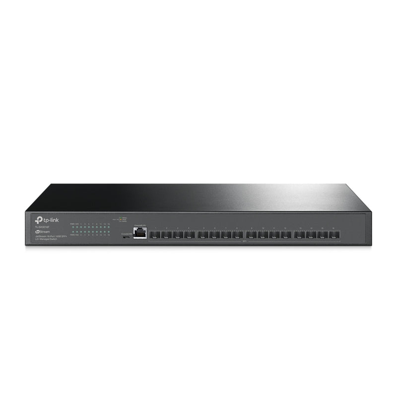 TP-Link JetStream Rack Mountable 16-Port 10GE SFP+ L2+ Managed Switch - Black