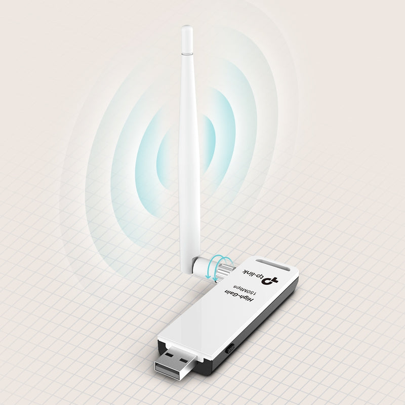 TP-Link 150Mbps High Gain Wireless USB 2.0 Adapter - White