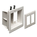 Arlington Two-Gang Recessed Electrical Box with Grounding Clip - White