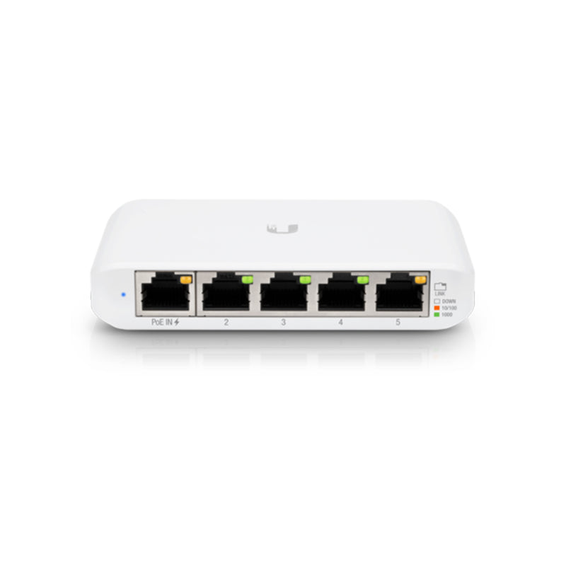 Ubiquiti UniFi Flex Mini 5-Port Managed Gigabit Ethernet Switch Powered by 802.3af/at PoE - 5-Pack - White
