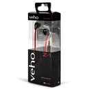 Veho Z-1 Stereo Noise Isolating Earbuds - Red