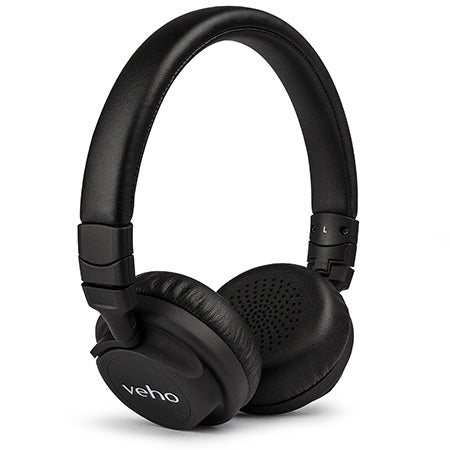 Veho Z4 On-Ear Folding Wired Headphones - Black