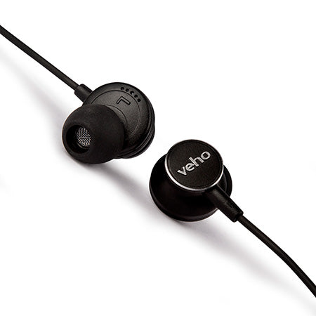 Veho Z-3 In-Ear Stereo Headphones with Built-in Microphone and Volume Controls - Black