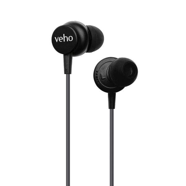 Veho Z-3 In-Ear Stereo Headphones with Built-in Microphone and Remote Control - Dark Grey
