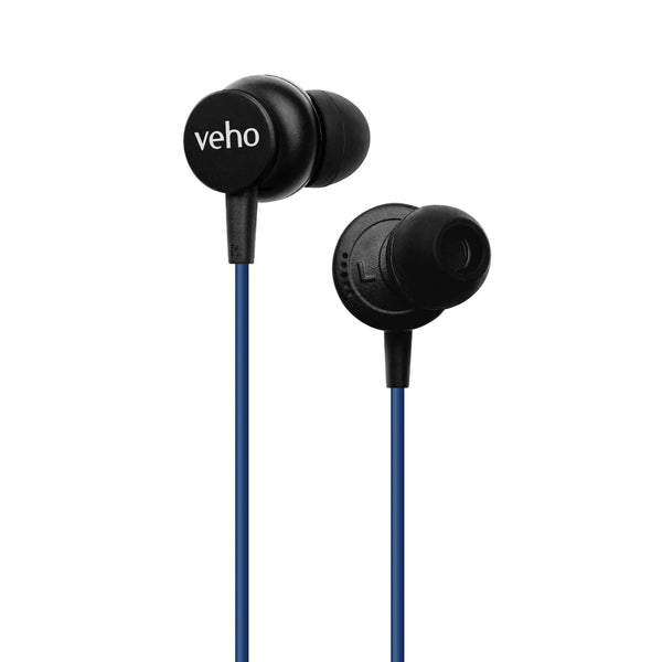 Veho Z-3 In-Ear Stereo Headphones with Built-in Microphone and Remote Control - Blue