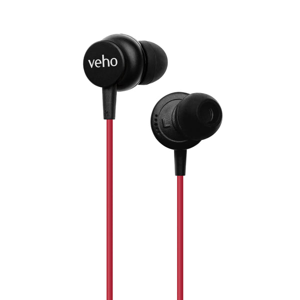 Veho Z-3 In-Ear Stereo Headphones with Built-in Microphone and Remote Control - Red