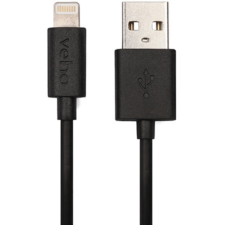 Veho Pebble Certified MFi Lightning to USB Charge & Sync Cable, 1-meter (3.3-ft) - Black