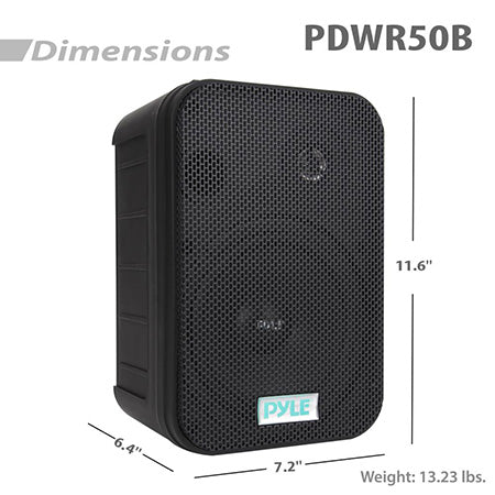 Pyle 6.5-in Indoor/Outdoor 200-watt Waterproof Speakers - Pair - Black