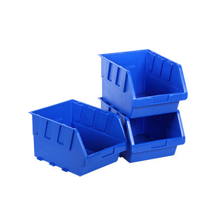 StorageTek #2 Stackable Plastic Bin - 105-mm x 162-mm x 76-mm (4.1-in x 6.4-in x 3-in) - Blue