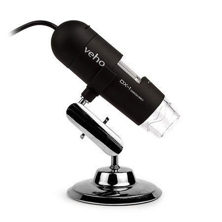 Veho DX-1 USB 2MP 200x Magnification Microscope with Alloy Cradle Stand - Black